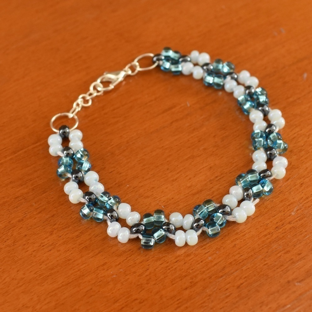 Pastel Azure Beaded Bracelet